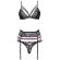 Livco Corsetti Fashion - Snehana Lc 90443 Biustonosz + Pas Do Ponczy + Majtki Czarny L/XL