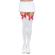 Leg Avenue - Cuisses Hautes En Nylon Avec Noeud Blanc / Rouge