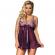 Subblime - Babydoll Con Fiocco E Dettagli Lucidi Viola L / XL
