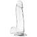 X Ray - Dildo Transparente Com Bolas 20 CM -O- 4.5 CM
