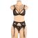 Subblime Three Pieces Set Bra+ Garter Belt + Thong