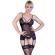 Chilirose - Cr 4415 Set Korsett Schwarz S/M