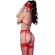 Chilirose - Cr 4467 Set Vierteilig Rot S/M