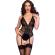 Chilirose - Cr 4702 Set Bodysuit Mit Schrittfreien Schwarz XL