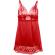 Subblime - Babydoll In Raso Con Pizzo Rosso L/XL