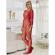 Subblime - 952419 Netz-Bodystocking Mit Diamanten, Lange Ärmel, Rot, XS/M