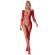 Subblime - 952419 Netz-Bodystocking Mit Diamanten, Lange Ärmel, Rot, XS/M