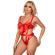 Subblime - 954475 Sexy Durchbrochener Body Mit Schleife Rot L/XL