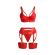 Subblime - 955250 Roter Bondage-Bh Mit Strumpfband-Set S/M