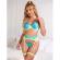 Subblime - 955328 Ensemble Soutien-Gorge Avec Lignes Dentelle Et Jarretelle Vert Et Bleu L/XL