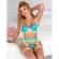 Subblime - 955328 Ensemble Soutien-Gorge Avec Lignes Dentelle Et Jarretelle Vert Et Bleu L/XL
