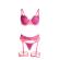 Subblime - 955359 Ensemble Soutien-Gorge Avec Dentelle Et Liens Jarretelles Rose Et Violet S/M