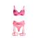 Subblime - 955366 Ensemble Soutien-Gorge Avec Lignes De Dentelle Et Jarretelles Rose Et Violet L/XL
