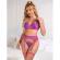 Subblime - 955366 Ensemble Soutien-Gorge Avec Lignes De Dentelle Et Jarretelles Rose Et Violet L/XL