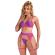 Subblime - 955366 Ensemble Soutien-Gorge Avec Lignes De Dentelle Et Jarretelles Rose Et Violet L/XL