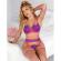 Subblime - 955366 Ensemble Soutien-Gorge Avec Lignes De Dentelle Et Jarretelles Rose Et Violet L/XL