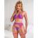 Subblime - 955366 Ensemble Soutien-Gorge Avec Lignes De Dentelle Et Jarretelles Rose Et Violet L/XL