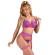 Subblime - 955366 Ensemble Soutien-Gorge Avec Lignes De Dentelle Et Jarretelles Rose Et Violet L/XL