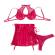 Subblime - 957612 Ensemble Soutien-Gorge Et Jupe En Cuir Rouge L/XL