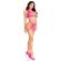Leg Avenue - 86148 Lace Bra Top and Panty With Garters Pink - One Size