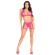 Leg Avenue - 86148 Lace Bra Top and Panty With Garters Pink - One Size