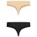 Bye-Bra - Invisible Thong 2 Pack Beige & Black Size