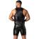 Locker Gear - Punch Hole Leatherette Gilet Rosso S