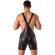 Locker Gear - Punch Hole Leatherette Salopette Corta Nero S