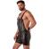 Locker Gear - Punch Hole Leatherette Salopette Corta Nero S