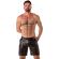 Locker Gear - Punch Hole Leatherette Pantaloncini Cargo VestibilitÀ Ampia Nero S
