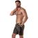 Locker Gear - Punch Hole Leatherette Pantaloncini Cargo VestibilitÀ Ampia Nero S
