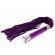 Flogger in pelle scamosciata viola con manico in vetro e cristal
